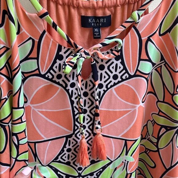 Kaari Blue Orange and Black Patterned Dress - Picture 4 of 7